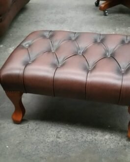 Queen Anne Ottoman in Faux Leather Comfort Zone