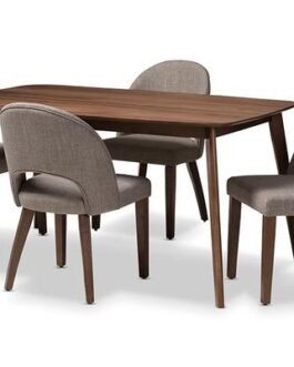 Modern Grey Fabric Upholstered 5-Piece Dining Set Comfort Zone