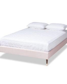 Volden Glam And Luxe Light Pink Velvet Upholstered Bed