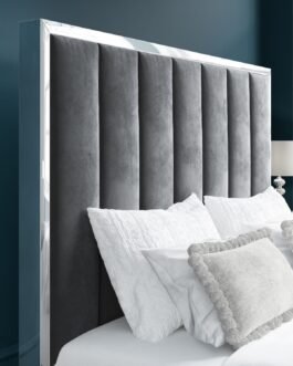 Velvet Double Ottoman Bed with Tall Headboard Comfort Zone