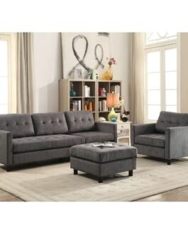 Sectional Sofa in Gray Fabric Comfort Zone