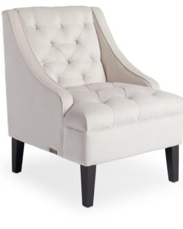 Ivory Velvet Tufted Accent Chair Comfort Zone