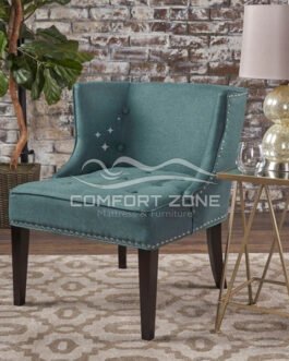 Adelina Button Tufted Armless Fabric Chair Comfort Zone