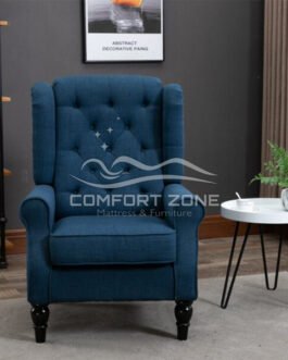 Tufted Accent Chair with Wooden Legs Comfort Zone