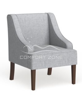 Light Grey Swoop Arm Accent Chair Comfort Zone