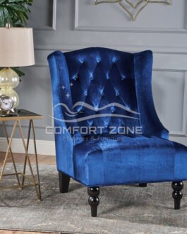 High-Back Velvet Club Chair Comfort Zone