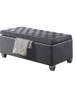 Grey Fabric Storage Bench Comfort Zone