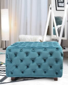 Square Tufted Fabric Bench Comfort Zone