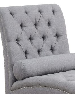 Tufted Nailhead Armless Chaise Lounge Comfort Zone