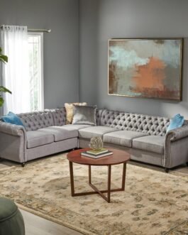Amberside 6 Seater Fabric Tufted Sectional Sofa Comfort Zone