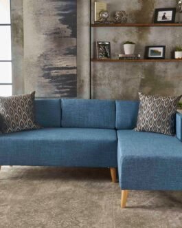 Mid-century Modern Fabric Chaise Sectional Sofa
