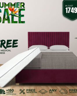 Channel Vertical Tufted Upholstered Bed in Meron  Comfort Zone