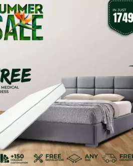 Fabric Upholstered Contemporary Platform Bed Comfort Zone