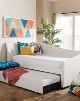 Contemporary Faux Leather Daybed with Trundle Comfort Zone
