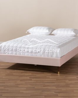 Volden Glam And Luxe Light Pink Velvet Upholstered Bed