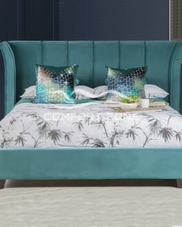 Curved Velvet Upholstered Bed Comfort Zone