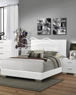 Simple and elegant white wood bed Comfort Zone