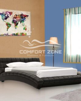 Essential Upholstered Bed in Black Comfort Zone