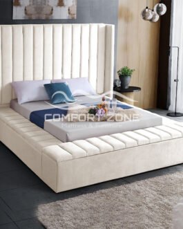 Channel tufting / storage velvet king bed Comfort Zone