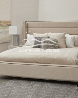 Shelter Wing Channel Tufted Bed In Beige Comfort Zone