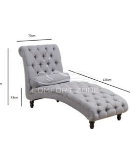 Tufted Nailhead Armless Chaise Lounge Comfort Zone