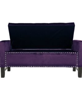 Velvet Tufted Storage Bench Comfort Zone