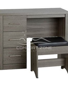 Grey 3 Drawers Dressing Table with Stool Comfort Zone