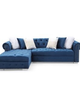 Jilian Velvet Left Hand Facing Sectional Sofa ComfortZone