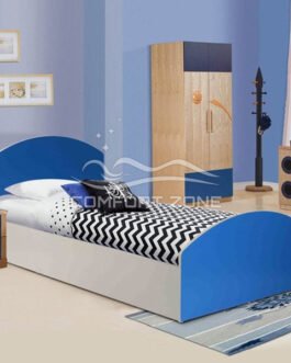 Bed in White & Blue Finish Comfort Zone