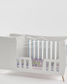 Crib in Blue with Baby Bed Railing Comfort Zone