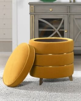 Round Gold Ring Storage Ottoman Comfort Zone