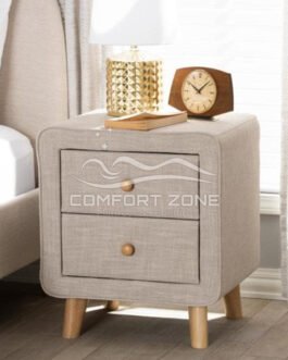 2-Drawer Mid-Century Fabric Nightstand Comfort Zone