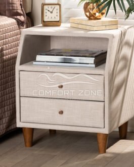 Mid-Century Fabric Upholstered Nightstand Comfort Zone