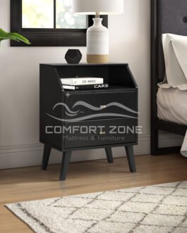 2-Drawers Night Stand in Black Comfort Zone