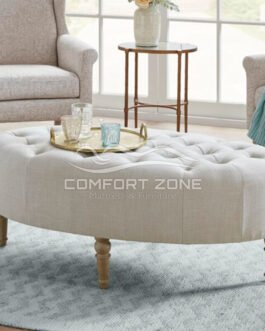 Wide Tufted Oval Standard Ottoman Comfort Zone