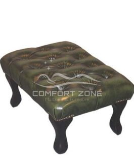 Queen Anne Ottoman in Faux Leather Comfort Zone