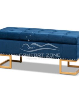 Luxe Fabric Storage Ottoman Bench Comfort Zone