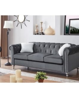 Velvet Tufted Sofa Comfort Zone