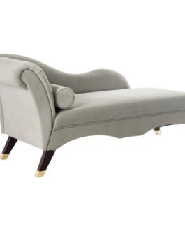 Velvet Grey Chaise Lounge Comfort Zone
