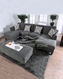 Fabric Modular 5pcs Sectional Sofa Bed Comfort Zone