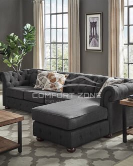 Chesterfield 4-Seat Sofa and Chaise Comfort Zone