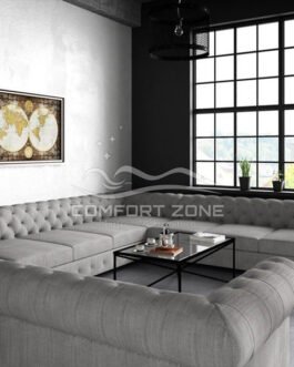 Garcia Tufted Linen U-shaped Sectional Sofa