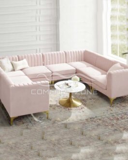 Valencia Channel Tufted Velvet 8 Piece Sectional Sofa