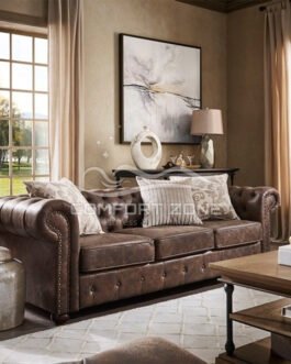 Tufted Scroll Arm Chesterfield Sofa Comfort Zone