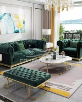 High Profile Sofa with Ottoman Comfort Zone
