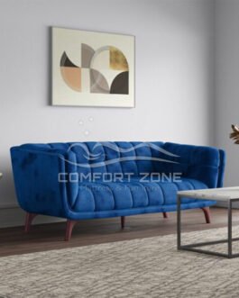 Flared Arm Tufted Velvet 3 Seater Sofa Comfort Zone