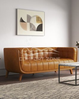 Ardrie PVC Faux Leather Flared Arm Sofa Comfort Zone