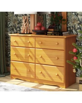 Solid Ply Wood 6-Drawer Double Dresser Comfort Zone