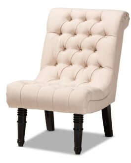 Fabric Upholstered Wood Accent Chair Comfort Zone