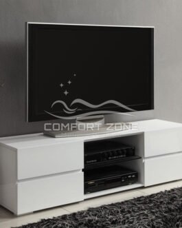 High Gloss White TV Stand Comfort Zone